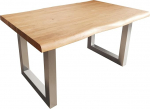 DELIFE s&ouml;&ouml;gitoa laua serva akaatsia naturaalne 140 x 90 XL roostevabast terasest lai live edge
