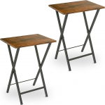 holz4home&reg; 2 k&uuml;ljelaua komplekt I MDF-ist valmistatud kohvilaud I kokkupandav vastupidav ja stabiilne I kokkupandav lauakomplekt Vintage kohvilaud diivanilaud I toidu valmistamiseks ja serveerimiseks.