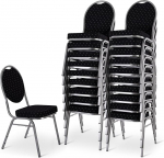 MACOShopde by MACO M&ouml;bel Raburg virnastatavad toolid, 20-stikuline komplekt, polsterdatud ja virnastatavad, maksimaalne koormus 150 kg, tugev terasraam, toitlustus, hotell, konverents ja &uuml;ritused, Viini h&otilde;bedane/must, Viini h&otilde;bedane/must.