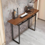 Kitsas t&ouml;&ouml;stuslik konsoollaud, puit, metallraam, konsoollaud elutuppa, koridoririiul, kitsas elutuppa, koridori, fuajeesse, esikusse (pruun, 80 x 30 x 85 cm / 31 x 12 x 33 tolli)