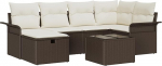7-teiliges Garten Sofaset mit Kissen Braun Poly Rattan Gartenlounge Model3358887