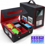 6 in 1 Commander Deck Box, Trading Card Storage Box with Commander Display for MTG Decks, Trading Card Box with Cube Compartment for Magic The Gathering (MTG), mahutab 600 kahepoolset kaarti.