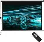 INMOZATA Motor Screen projektor elektriline 247 cm, pilt 221 x 124 cm (100 tolli), formaat 16:9, kaugjuhtimispult, lae- ja seinakinnitus projektsiooniekraan kodukino kontorile koolile