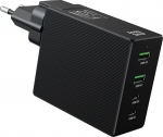 Minthouz 100 W USB C laadija, GaN Adpter toiteadapter pistikupesa jaoks, must, kompaktne disain ribilise struktuuriga S&uuml;learvutid, iPad, iPhone, Steam Deck ja palju muud