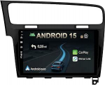 10,1-tolline Android 15 autoraadio VW Golf 7 Golf VII 2012-2020 koos juhtmevaba Apple CarPlay Android auto peeglilink GPS-navigatsiooniga Bluetooth 5.0 WiFi USB Navi FM + tagurduskaamera