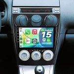 4+64GB Android 15 autoraadio Mazda 6 GG1 2002-2007 juhtmevaba CarPlay, Android Car, DAB+, Navi, Bluetooth 5.4, 9-tolline puuteekraan, autoraadio WiFi 6.0, roolijuhtimispuldiga