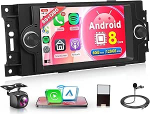 6G+128G 8 Core Wireless Carplay Android autoraadio Jeep Compass Chrysler 300C PT Cruiser Dodge RAM 1500 2500 6.2-tolline Android autoraadio auto navigatsioon GPS WiFi Bluetooth FM/RDS/DSP/SWC tagumine vaade