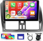 Hodozzy Carplay autoraadio Volvo XC60 2008-2013 jaoks Android autoradio koos satelliitnavigatsiooniga, 9-tolline sisekraan koos Android Auto/Mirror Link/WiFi/GPS/RDS/FM/Bluetooth/USB-ga