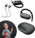 PowerLocus Open-Ear Kinder Kopfh&ouml;rer, Bluetooth Open Ear Kopfh&ouml;rer f&uuml;r Kinder mit 85dB Sichere Lautst&auml;rke, Mikrofon, IPX5, 30std. Spielzeit, Kabellose Earbuds, Option fur Neckband,Komfortabel & Leicht