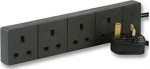 Mr Gadget's Solutions USB-Verl&auml;ngerungskabel mit &Uuml;berspannungsschutz, 4-fach, 2 m, Schwarz