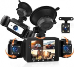 4-kanaliline Dash Cam auto 360&deg; koos 4 x kaamera FHD 1080P ees ja taga vasakule paremale, 2,4-tolline 1080P Dash Camera auto kaamera IR &ouml;ise n&auml;gemise / Loop video / 24H parkimise j&auml;lgimine / G-sensor / parkimisabi
