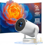 Nutikas mini projektor, uuendatud projektor 4K 1080P 5W k&otilde;lar, mini projektor kaasaskantav tugi Android 11 WiFi6 BT5.4, projektor v&auml;ike auto keystone 270&deg; p&ouml;&ouml;ramine, &uuml;hilduv HDMI / TV Stick / laptopiga