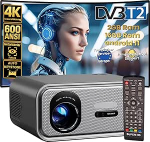 Unicview FHD3000 projektor DVB-T2 HD, kodukino Android 11-ga, 600 ANSI luumenit, automaatne keystone, motoriseeritud fookus, keystone 4D, digitaalne zoom, WiFi, Bluetooth, 4K tugi.