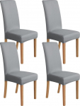 Amazon Basics Set of 4 Stretch Dining Chair Slipcovers, Light Grey