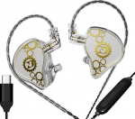 KAMINRUN ND Venus In-Ear Monitor k&otilde;rvaklapid, 10 mm topeltmagneetilise d&uuml;naamilise juhiga IEM k&otilde;rvaklapid, HiFi juhtmega m&auml;nguk&otilde;rvaklapid, 2-pinnaline eemaldatav kaabel (mikrofoniga, kristall, USB-C port)