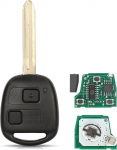 Kaugjuhtimispuldi v&otilde;ti FOB 2 nuppu 433MHz 4D67 kiip Toyota Prado Avensis Tarago 120 RAV4 Kluger 2003-2009 l&otilde;ikamata tera TOY43 (2Button 4d67)