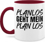 Mug 325 ml - Statement - Planlos geht mein Plan los - 325 ml - Bordeaux Red - Kohvitassid - Kohvitasside &uuml;tlused Lausungid kohvikannu Statement Mug Happy New Year Coffee Cup New Year Tea Cup