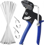 Pakend 200 roostevabast terasest kaablisideme ja kaablisideme tangid kaablisidemed metallist perforeeritud lindi roostevabast terasest 4,6 x 300 mm metallsidemed sobivad kaablisidemete sidumiseks t&ouml;&ouml;stuses ja p&otilde;llumajanduses.