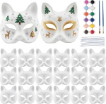 20 St&uuml;ck DIY DIY Blanko Fuchsmasken, Fuchs Katze Wei&szlig; Papiermasken, Zellstoff Blank Gesichtsmasken Lackierbare Masken f&uuml;r Karneval, Cosplay, Halloween, Kost&uuml;m