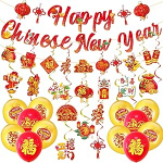 Chinesische Neujahrsdekorationen 2026 Happy Chinese New Year Hanging Swirls &otilde;hupallid Kevadfestival ja Lunar Party Decorations Year of Horse Party Supplies Accessories