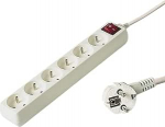PremiumCord Power Strip 7 m, 6 pistikupesa, 230 V pikenduskaabel, 3 x 45&deg; keeratud prantsuse pistikupesa, kvaliteetne vooluv&otilde;rk lastelukuga, v&auml;rv: valge