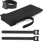 100 x reguleeritavad korduvkasutatavad kaablipaelad, mustad, korduvkasutatavad kinnituskaablipaelad, Velcro kaablipaelad kaablijuhtimiseks, kaabli korraldaja