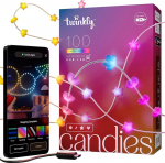 Twinkly Candies Star Shaped Fairy Lights 100 RGB LED-iga. 6 meetrit. Selge traat. App Controlled. USB-C toiteallikaga. Siseruumide nutikas kodune valgustusdekoratsioon