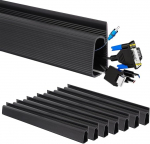 ZOFUN Kabelmanagement unter dem Schreibtisch, 40 x 5,1 x 2,6 cm, versteckter schwarzer Kabelk, selbstklebend, J-K-Wand-Kabelk, Kunststoff-Drahtmanagement f&uuml;r Wand, Schreibtisch, Zuhause,