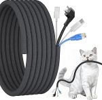 Kabelf&uuml;hrung, geflochtener Kabelschutz, pikkus 5 m, l&auml;bim&otilde;&otilde;t 25 mm-33 mm, tiersicher, schwer entflammbar, zum Organisieren und Verstecken von Kabeln (5 m - 25 mm - 33 mm)