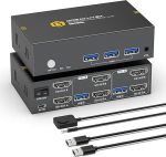 8K60Hz, USB 3.0 KVM l&uuml;liti 2 PC 2 monitori, 4K240Hz HDMI KVM l&uuml;litid 2 arvutile, jagab 3 USB seadet, toetab kopeerimist ja laiendamist, HDMI 2.1, EDID, koos lauaarvuti kontrolleriga