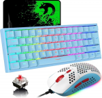 MAGIC-REFINER 60% m&auml;nguklaviatuuri ja hiire kombinatsioon, RGB taustavalgustus, mehaaniline klaviatuur, kerge m&auml;nguhiir, 62 klahvi, USB-C kaabel, 6400 DPI, Win/Mac, QWERTY