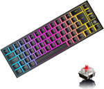UK Layout 60% Gaming Keyboar RGB Backlit Red Switch mehaaniline klaviatuur, 67 klahvi USB C traat klaviatuur hiired 12000 DPI PC Mac Gamerile