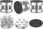 Tertullus Pack of 4 High End k&otilde;larite jalad Vibratsioonikompressor Alumiinium jalad Audio Absorber k&otilde;larite stend koos libisemiskindla mati resonantsi summutiga (h&otilde;bedane)
