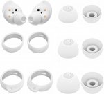 Aiivioll Galaxy Buds FE k&otilde;rvaklapid, konksud ja tiivad (5 paari) - Silikoonist asenduslapp, mis tagab parema mugavuse ja stabiilsuse, libisemisvastane disain, lihtne paigaldus, &uuml;hildub Samsung Buds FE-ga (valge)