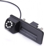 【8 LED &ouml;ine n&auml;gemine】K&otilde;rge kvaliteediga tagantvaate kaamera koos saapak&auml;epidemega ja l&uuml;litiga, veekindel laia nurga asendus VW Skoda Roomster Superb Cambi Yeti Fabia Octavia II 1Z 2 Audi A1 jaoks