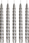 Renaissance Taper Candles Twisted Varnished Gold Pack of 5 Suurus Ca. 22 x 250 mm Individuaalselt fooliumiga