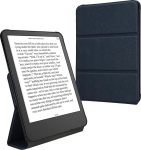 kwmobile &uuml;mbris Amazon Kindle Paperwhite (12th Gen 2024)/Kindle Colorsoft Case - Kunstnahast kaitsev &uuml;mbris - Magnetiline &uuml;mbris koos aluse funktsiooniga, tumesinine v&auml;rvus