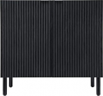 Accent Cabinet with Doors, Merk Black Cabinet, 2 Doors, Living Room Cabinet, Wooden Storage Cabinet, Floor Storage Cabinet, Storage Cabinet with Doors and Shelves