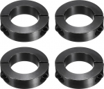 sourcing map Doppelter Wellenkragen, 45 mm Bohrung, einteiliger Spannkragen, 73 mm Au&szlig;endurchmesser, 19 mm Dicke, schwarzes Oxid-Schlossbundklemme mit Stellschrauben (1045 Stahl)