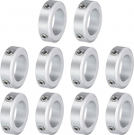 QUARKZMAN Set of 10 Screw Collars 22 mm Bore, Aluminium Shaft Collar, 35 mm Outer Diameter and 10 mm Thick, Screw Clamp Collar, Stop Collar for Linear Rod Shaft Guidance