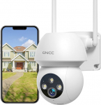 GNCC 2K Outdoor WiFi Surveillance Camera, 360&deg; Camera with 2-Way Audio, Colour Night View, Automatic Tracking, LED Spot Light, Local & Cloud Storage, IP66, Alexa, 2.4 GHz