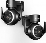 Ctronics v&auml;livalvekaamera, 2K 3MP PTZ WLAN kaamera automaatse j&auml;lgimisega, 30 m v&auml;rviline &ouml;&ouml;n&auml;gemine, pilv, NAS, 2-suunaline heli, 3 paigaldusmeetodit, 2.4GHz WiFi, IP66