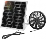 KWODE p&auml;ikeseventilaator, 18 W p&auml;ikesepaneeliga ventilaator kasvuhoone, ilmastikukindel, DC p&auml;ikeseventilaatoriga v&auml;ikeste kanalaudade, varjualuste, lemmikloomade majade, akna v&auml;ljat&otilde;mbega