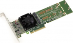 KALEA-INFORMATIQUE M2 PCIe 3.0 x8 kontrollerkaart 2 M.2 NVMe M Key SSD-le. Kiibistik PLX PEX 8747-32GB iga SSD kohta, kokku 64G. K&otilde;rge ja madal profiil.