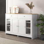 soges EU1-WF303842843WAA Kitchen Cabinet Sideboard Storage Cabinet with Cabinet and Drawers Console Table for Living Room Dining Room Kitchen