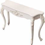 Konsolentisch Wei&szlig;, Schmales Sideboard, Abgerundete Ecken, Schnitzereien Im Europ&auml;ischen Stil, Wasserfest und Langlebig(Gold,120x86x34 cm/47x34x13 in.)