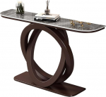 Marmor-Konsolentisch,Moderner Diivan- Und Console Table,schmaler Beistelltisch,Lange Bauernhaus-Foyer-Tische,f&uuml;r Wohnzimmer, Foyer, Schlafzimmer(Brown+Gray,80cm/31.5in)