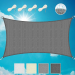 Sol Royal SolVision HS9 Ristk&uuml;likukujuline markiis 2 x 4 m, HDPE, hingav ja UV-kaitsega p&auml;ikesekaitse terrassile, r&otilde;dule, basseini ja aeda, markiis 200 x 400 cm, varju v&otilde;rk, hall