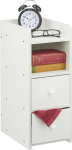 Relaxdays &Ouml;&ouml;laud 1 tk 2 sahtlit K x S x S 55 x 22,5 x 34 cm Magamistoas kitsas &ouml;&ouml;kapp valge