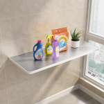 Klappbarer Regaltisch aus Edelstahl zur Wandmontage f&uuml;r Schlafzimmer, Waschk&uuml;che, herunterklappbarer Computertisch, platzsparende, Faltbare Wandschreibtische (L 80 x B 30 cm)